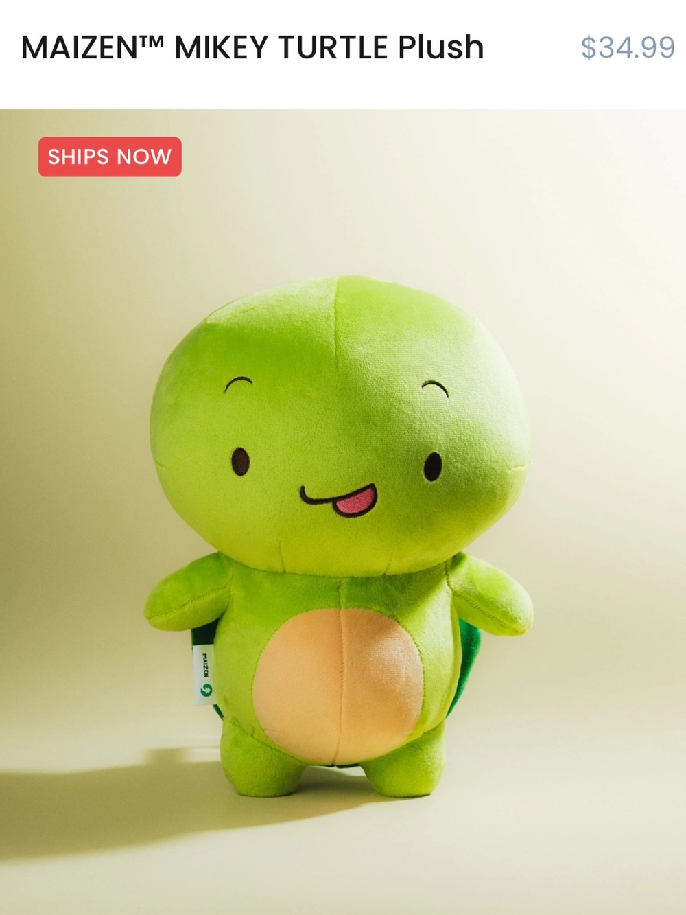 Maizen Mikey turtle plush